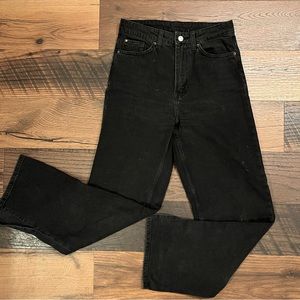 Black high rise mom 90s jeans straight/wide leg jeans